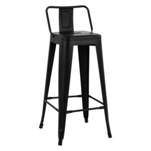 ΣΚΑΜΠΟ BAR ME ΠΛΑΤΗ ΜΕΤΑΛΛΙΚΟ ΜΑΥΡΟ ΜΑΤ 42x42x100Υεκ.