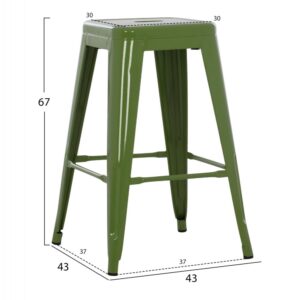 ΣΚΑΜΠΟ ΜΕΣΑΙΟΥ ΥΨΟΥΣ ΜΕΤΑΛΛΙΚΟ ΣΕ LIGHT OLIVE GREEN 43x43x67Υεκ.