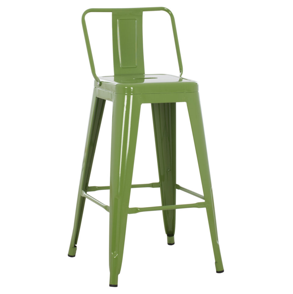 ΣΚΑΜΠΟ ΜΠΑΡ ΜΕΣΑΙΟΥ ΥΨΟΥΣ ΜΕΤΑΛΛΙΚO LIGHT OLIVE GREEN 43x43x88Υεκ.