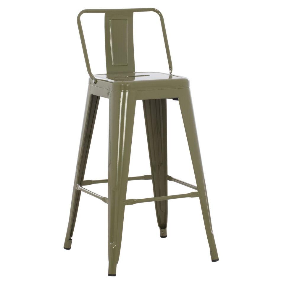 ΣΚΑΜΠΟ ΜΠΑΡ ΜΕΣΑΙΟΥ ΥΨΟΥΣ ΜΕΤΑΛΛΙΚΟ DARK OLIVE GREEN 43x43x88Υεκ.