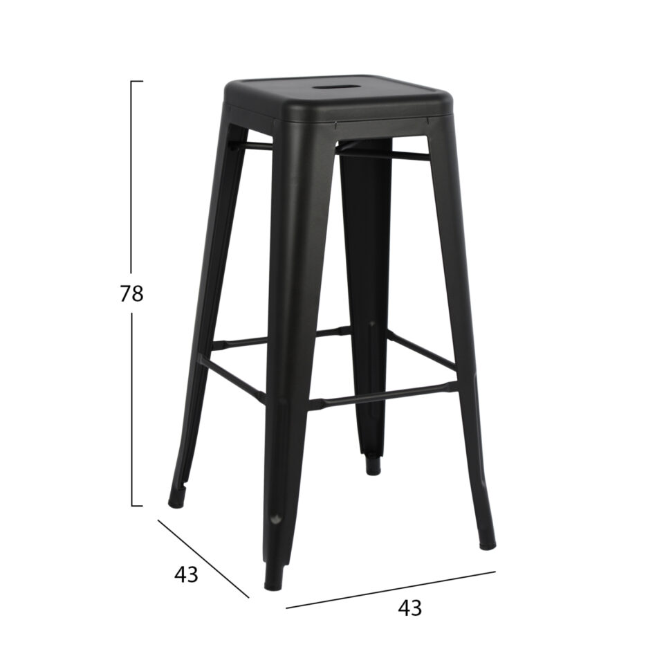 ΣΚΑΜΠΟ ΜΠΑΡ ΜΕΤΑΛΛΙΚΟ ΣΕ ΜΑΥΡΟ ΜΑΤ 43x43x78Υεκ.