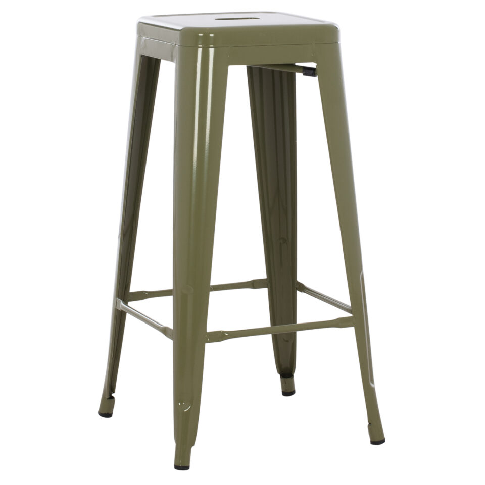 ΣΚΑΜΠΟ ΜΠΑΡ ΜΕΤΑΛΛΙΚΟ ΣΕ DARK OLIVE 43x43x78Υεκ.