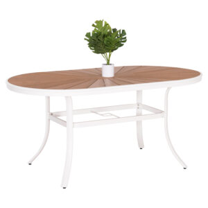 ΤΡΑΠΕΖΙ ΕΞΩΤ.ΧΩΡΟΥ TELAMO ΑΛΟΥΜΙΝΙΟ ΛΕΥΚΟ & POLYWOOD 160X90Χ73.5Υεκ.