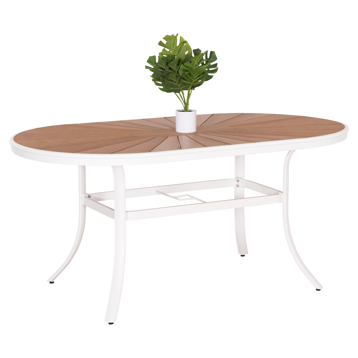 ΤΡΑΠΕΖΙ ΕΞΩΤ.ΧΩΡΟΥ TELAMO ΑΛΟΥΜΙΝΙΟ ΛΕΥΚΟ & POLYWOOD 160X90Χ73.5Υεκ.