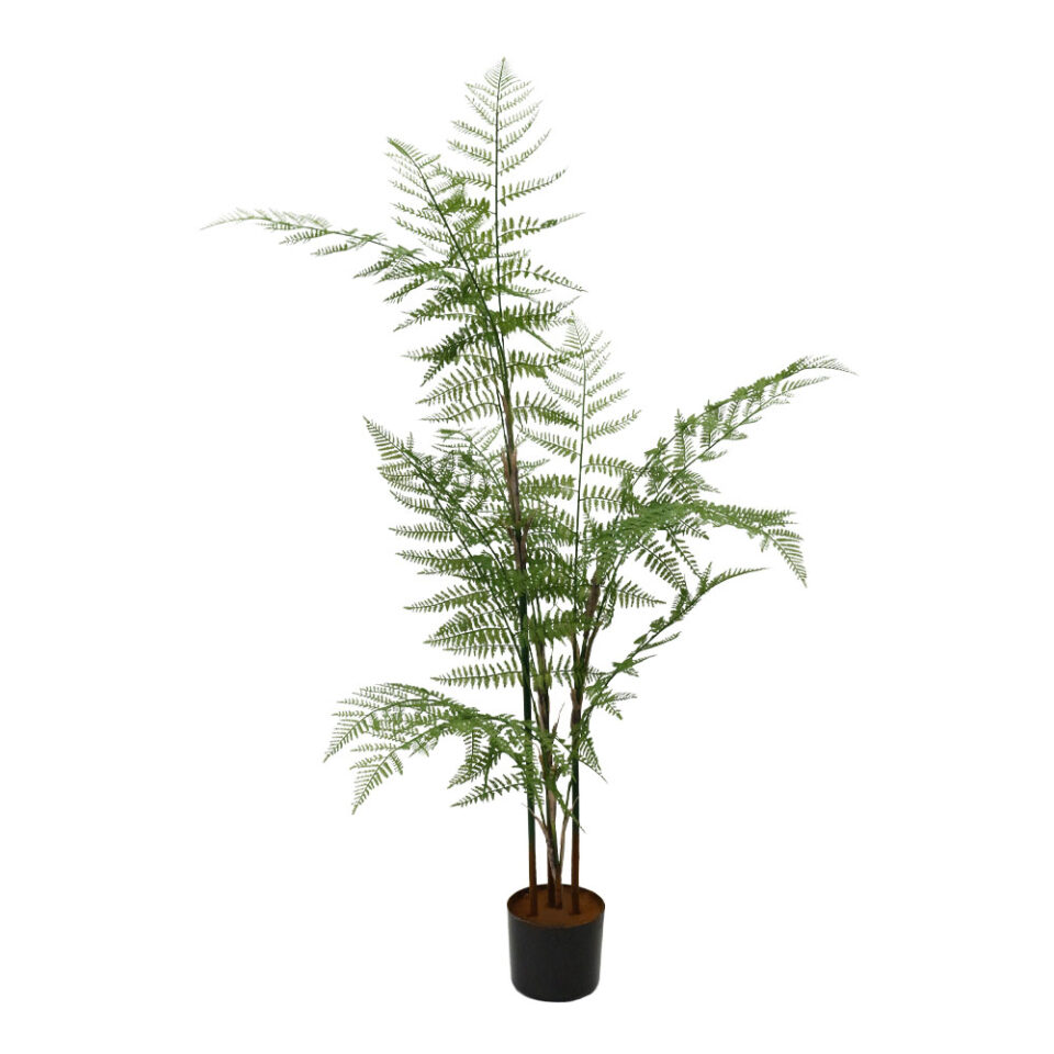 HERICIUM FERN ΔΕΝΤΡΟ ΤΕΧΝΗΤΟ ΣΕ ΓΛΑΣΤΡΑ 130 PVC ΠΡΑΣΙΝΟ ΜΑΥΡΟ ΤΣΙΜΕΝΤΟ