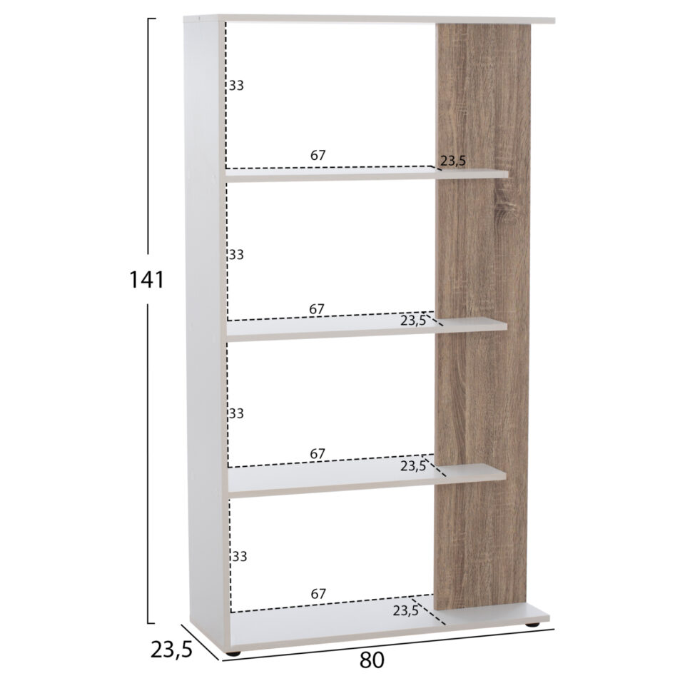 ΒΙΒΛΙΟΘΗΚΗ 80X23X141 ΛΕΥΚΟ
