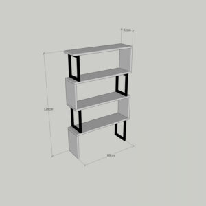 ΒΙΒΛΙΟΘΗΚΗ ΚΑΡΥΔΙ ΜΕ ΜΑΥΡΟ ΣΚΕΛΕΤΟ 80x22x128 εκ.