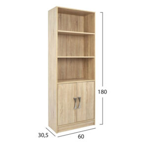 ΒΙΒΛΙΟΘΗΚΗ ΜΕΛΑΜΙΝΗΣ SONAMA ΜΕ ΧΕΡΟΥΛΙ ΜΕΤ.60x30x180εκ