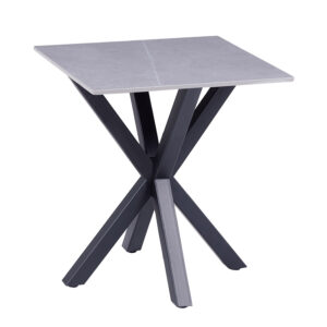 ΒΟΗΘΗΤΙΚΟ ΤΡΑΠΕΖΑΚΙ ΣΑΛΟΝΙΟΥ GREY MARBLE TOP-ΜΑΥΡΗ ΜΕΤΑΛ.ΒΑΣΗ 50x50x55Yεκ.