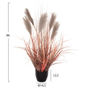 ΔΙΑΚΟΣΜΗΤΙΚΟ ΣΥΝΘΕΤΙΚΟ ΦΥΤΟ ΣΕ ΓΛΑΣΤΡΑ ME GRASS+FEATHERS Φ14,5x12,5-86Υεκ.