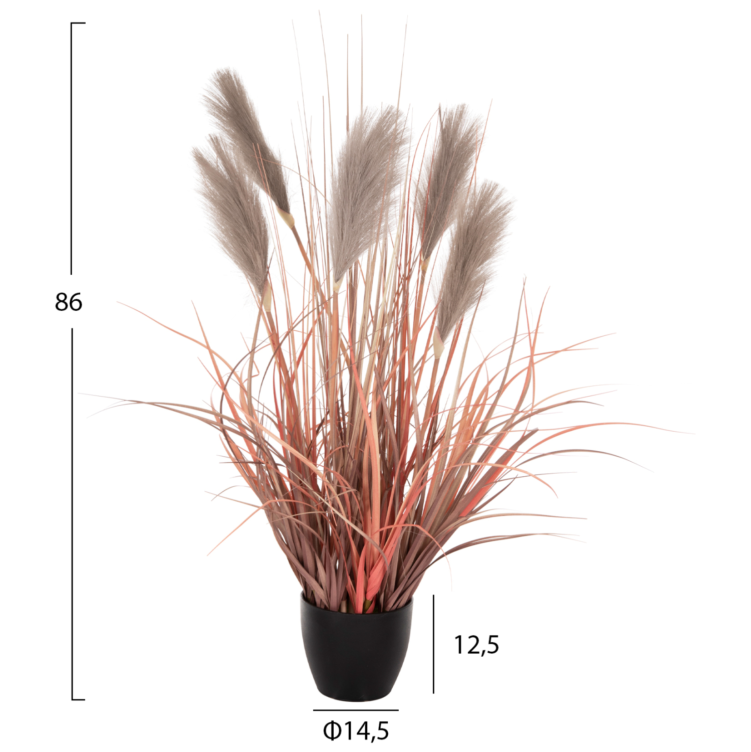 ΔΙΑΚΟΣΜΗΤΙΚΟ ΣΥΝΘΕΤΙΚΟ ΦΥΤΟ ΣΕ ΓΛΑΣΤΡΑ ME GRASS+FEATHERS Φ14,5x12,5-86Υεκ.
