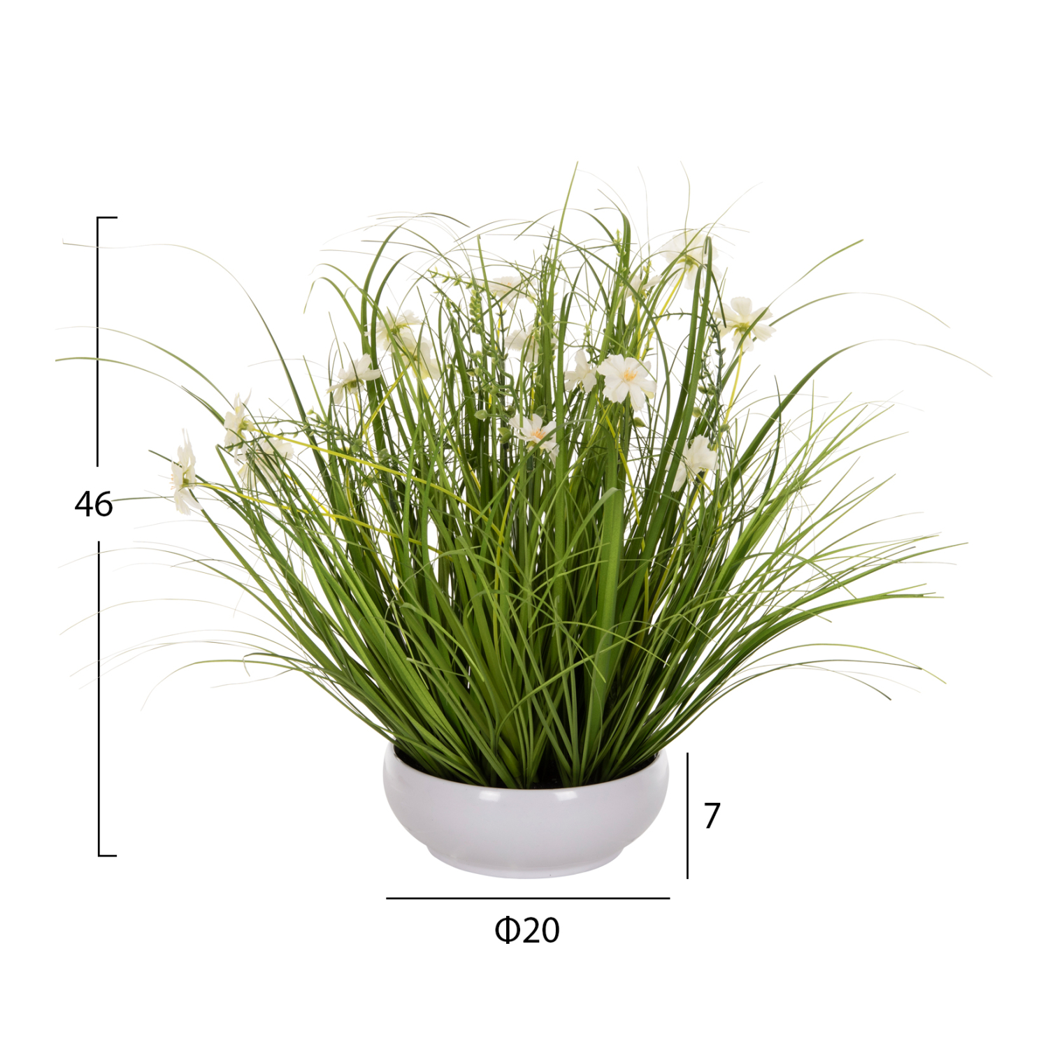 ΔΙΑΚΟΣΜΗΤΙΚΟ ΣΥΝΘΕΤΙΚΟ ΦΥΤΟ GRASS ΣΕ ΛΈΥΚΗ ΓΛΑΣΤΡΑ 46Υεκ.