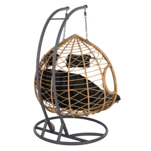 ΔΙΠΛΗ ΚΡΕΜΑΣΤΗ ΦΩΛΙΑ ME ΥΠΟΠΟΔΙΟ ΜΠΕΖ ΣΥΝΘ.RATTAN-ΓΚΡΙ ΜΕΤΑΛ.ΣΚΕΛΕΤΟΣ Φ120x200Υεκ