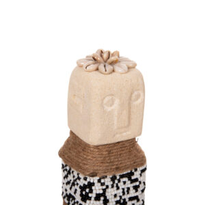 ΕΠΙΤΡΑΠΕΖΙΟ ΑΓΑΛΜΑΤΙΔΙΟ ΛΕΥΚΟ PARAS STONE-ΧΑΝΤΡΕΣ-SEAGRASS ΣΧΟΙΝΙ 7x7x17Υεκ.