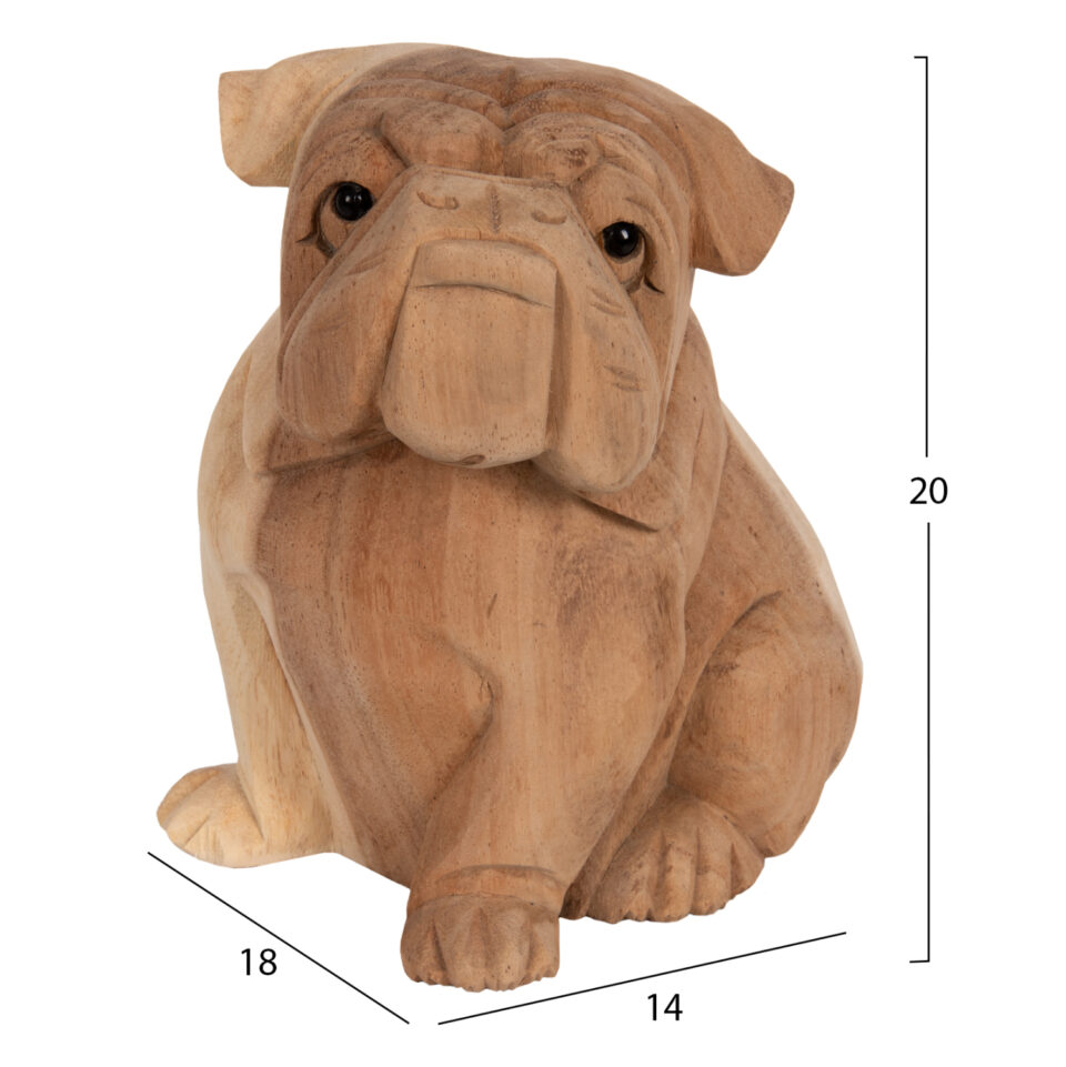 ΕΠΙΤΡΑΠΕΖΙΟ ΔΙΑΚΟΣΜΗΤΙΚΟ BULLDOG ΞΥΛΟ SUAR ΣΕ ΦΥΣΙΚΟ ΧΡΩΜΑ 18x14x20Y εκ.