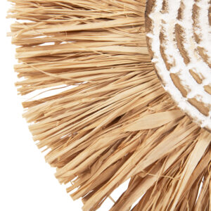 ΕΠΙΤΡΑΠΕΖΙΟ ΔΙΑΚΟΣΜΗΤΙΚΟ ΙΝΕΣ RAFFIA ΣΕ ΦΥΣΙΚΟ-ΜΑΥΡΗ ΞΥΛΙΝΗ ΒΑΣΗ 18x9x43Υεκ.