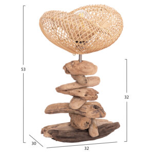 ΕΠΙΤΡΑΠΕΖΙΟ ΔΙΑΚΟΣΜΗΤΙΚΟ ΦΩΤΙΣΤΙΚΟ DRIFTWOOD & RATTAN 32x30x53Υεκ.