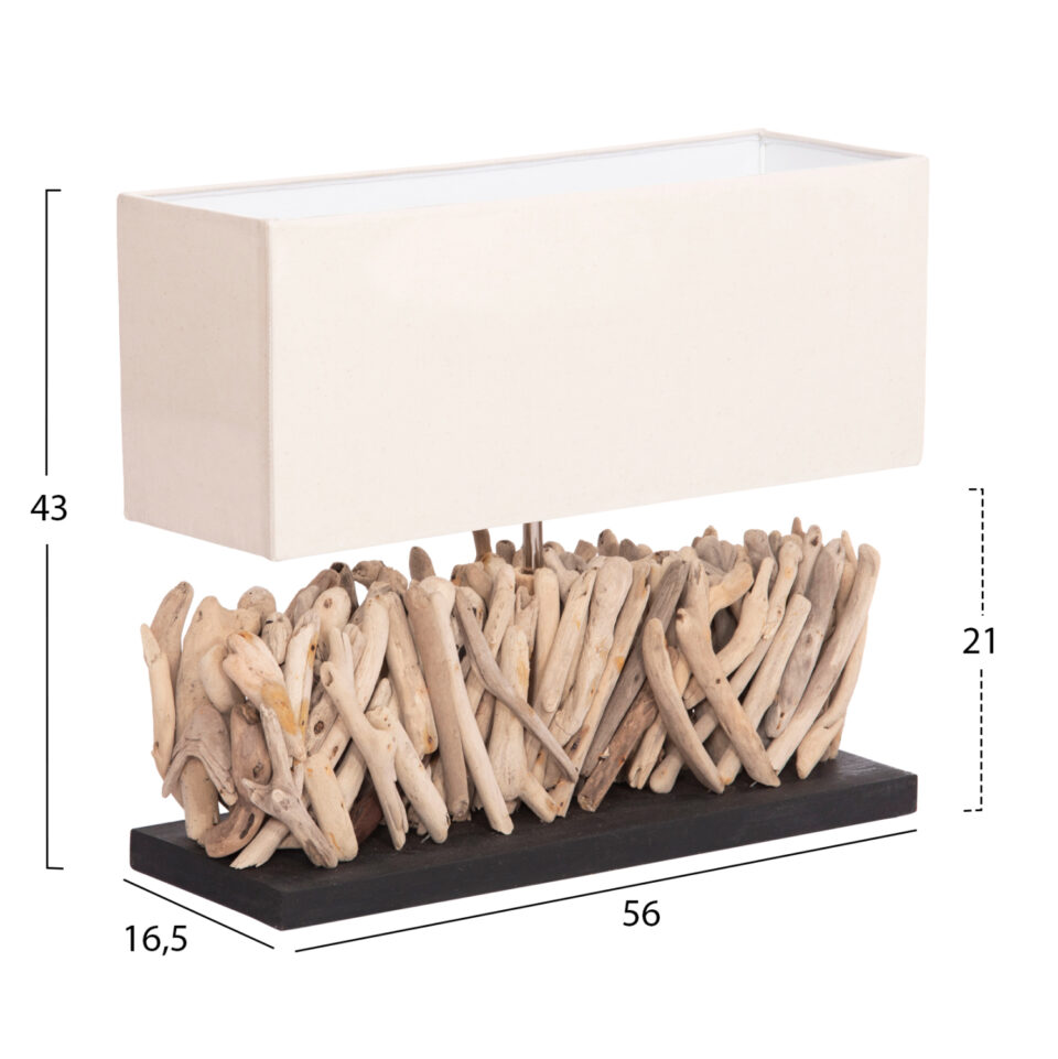 ΕΠΙΤΡΑΠΕΖΙΟ ΟΡΘΟΓΩΝΙΟ ΦΩΤΙΣΤΙΚΟ DRIFTWOOD & ΛΕΥΚΟ ΚΑΠΕΛΟ 56x16.5x43Υεκ.