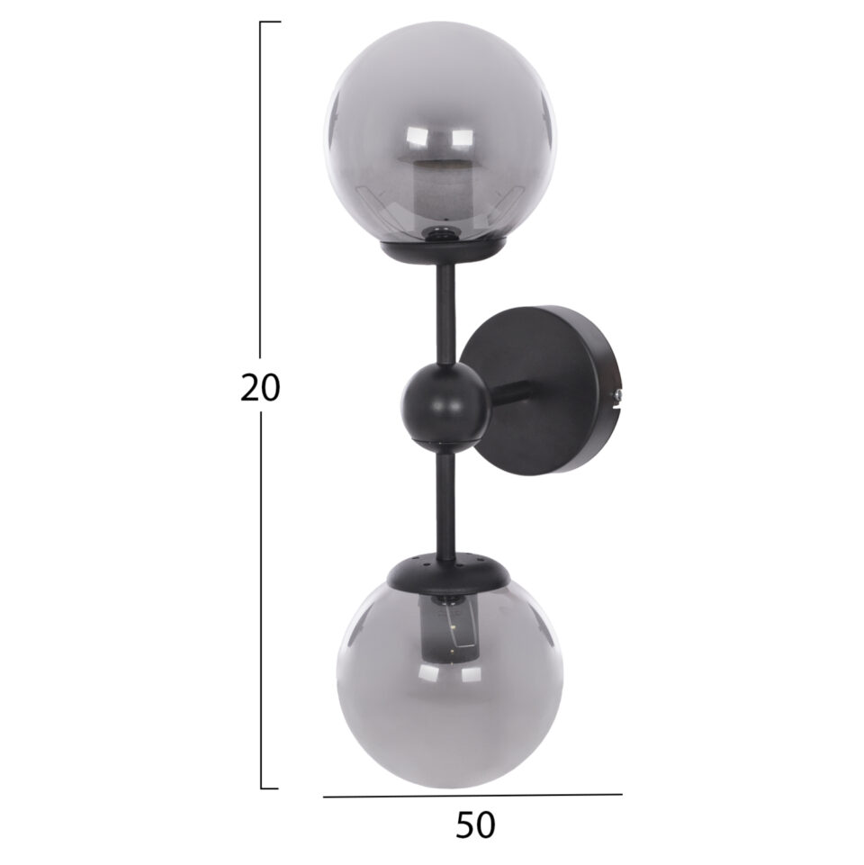 ΦΩΤΙΣΤΙΚΟ ΑΠΛΙΚΑ ME ΔΥΟ ΓΛΟΜΠΟΥΣ ΚΑΘΕΤΑ 50x15x20Y εκ.FB97638.01