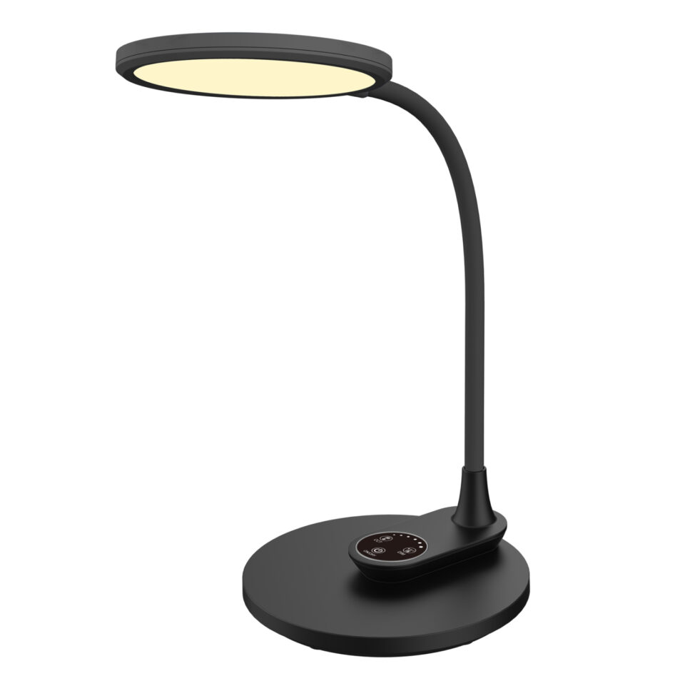 ΦΩΤΙΣΤΙΚΟ ΓΡΑΦΕΙΟΥ LED ΜΑΥΡΟ ABS & ΣΙΛΙΚΟΝΗ 17x26,6x34,5Υ εκ.