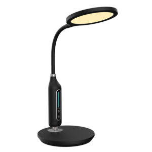 ΦΩΤΙΣΤΙΚΟ ΓΡΑΦΕΙΟΥ LED ΜΑΥΡΟ ABS & ΣΙΛΙΚΟΝΗ Φ18,5x40,7Υ εκ.