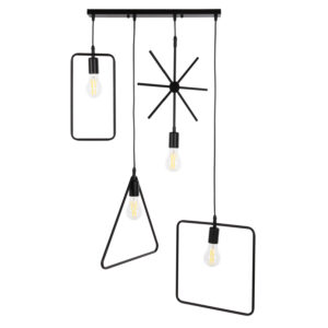ΦΩΤΙΣΤΙΚΟ ΟΡΟΦΗΣ 4-ΦΩΤΟ ΜΑΥΡΑ ΜΕΤΑΛΛΙΚΑ ΣΧΗΜΑΤΑ 70x38x106Υ εκ.