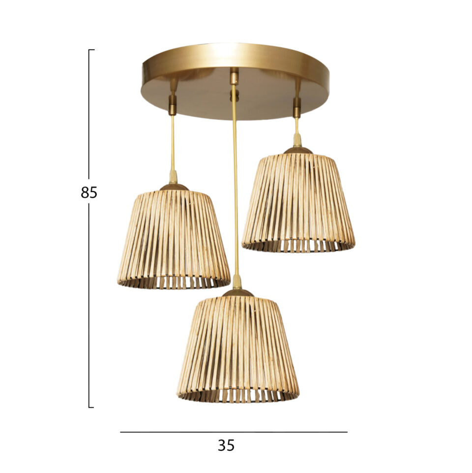 ΦΩΤΙΣΤΙΚΟ ΟΡΟΦΗΣ ΕΣΩΤΕΡΙΚΟΥ ΧΩΡΟΥ 3ΦΩΤΟ BAMBOO ΧΡΥΣΟ 35x85 εκ.