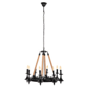 ΦΩΤΙΣΤΙΚΟ ΟΡΟΦΗΣ ΚΡΕΜΑΣΤΟ 8-ΦΩΤΟ ΜΑΥΡΟ ΜΕΤΑΛΛΟ-ΣΧΟΙΝΙ Φ66x131Υεκ.