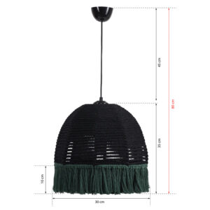 ΦΩΤΙΣΤΙΚΟ ΟΡΟΦΗΣ ΚΡΕΜΑΣΤΟ ΑΠΟ ΣΧΟΙΝΙ ΚΥΠΑΡΙΣΣΙ ΜΑΥΡΟ Φ30x80 εκ.