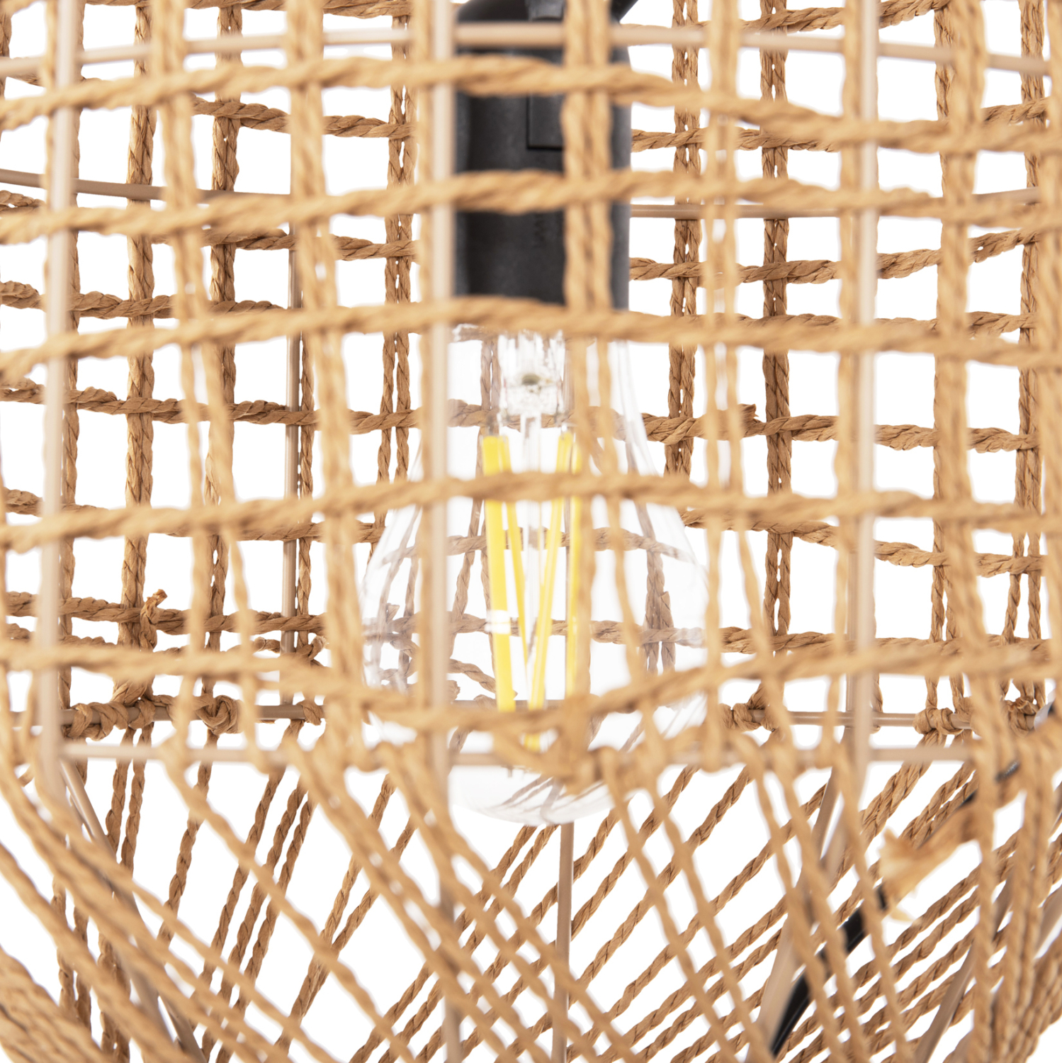 ΦΩΤΙΣΤΙΚΟ ΟΡΟΦΗΣ ΚΡΕΜΑΣΤΟ ΚΥΛΙΝΔΡΙΚΟ ΑΠΟ PAPER ROPE ΜΠΕΖ-2 ΛΑΜΠΕΣ Φ25x100-160Υεκ.