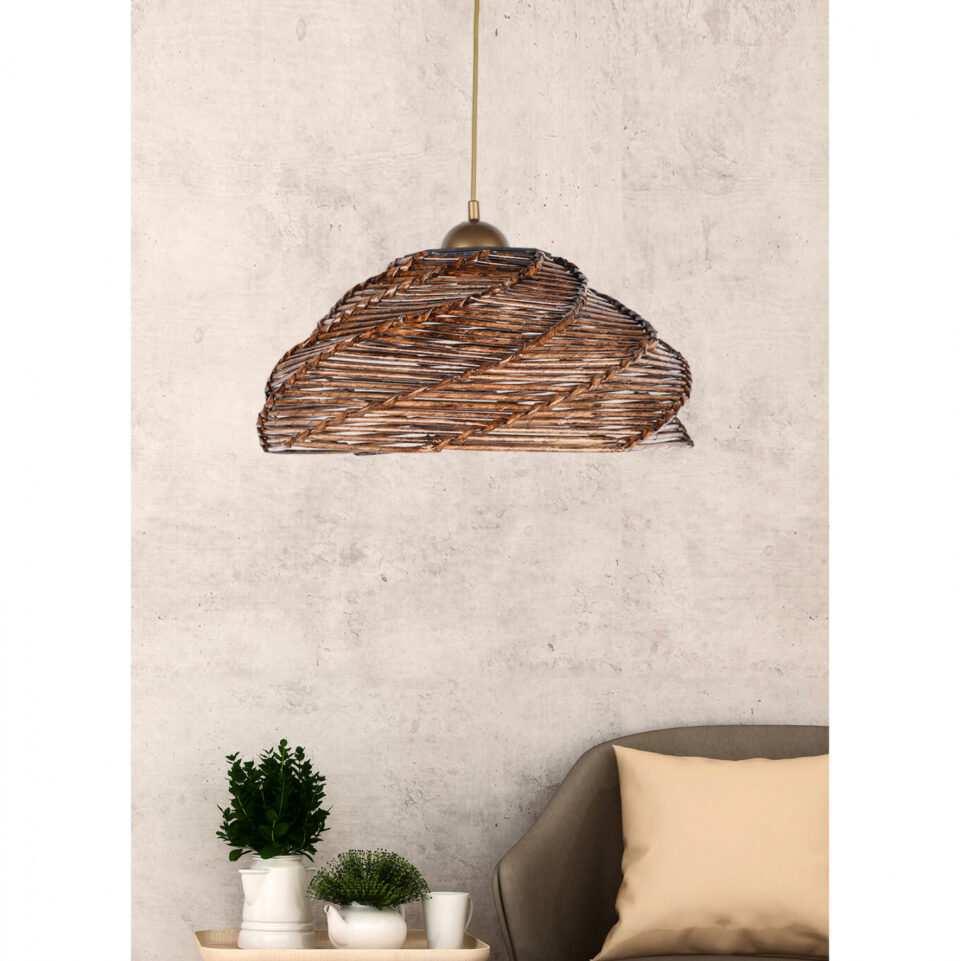 ΦΩΤΙΣΤΙΚΟ ΟΡΟΦΗΣ ΕΣΩΤΕΡΙΚΟΥ ΧΩΡΟΥ ΚΡΕΜΑΣΤΟ ΑΠΟ ΞΥΛΟ ΚΑΙ BAMBOO ΚΑΡΥΔΙ 36x36x65Υ εκ.