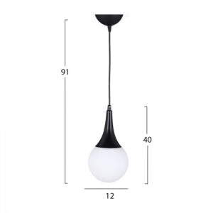 ΦΩΤΙΣΤΙΚΟ ΟΡΟΦΗΣ ΜΕΤΑΛΛΙΚΟ ΜΑΥΡΟ 12x91 εκ.