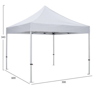 GAZEBO ΠΤΥΣΣΟΜ.-ΕΠΑΓΓΕΛΜΑΤΙΚΗ ΧΡΗΣΗ-ΣΚΕΛΕΤΟΣ ΑΛΟΥΜ.ΑΣΗΜΙ-ΛΕΥΚΟ ΥΦΑΣΜΑ 3x3x3,43Yμ
