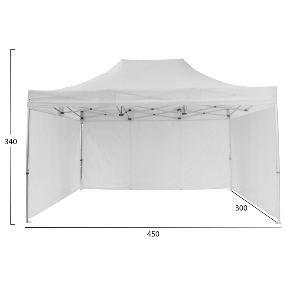 GAZEBO ΕΠΑΓΓΕΛΜΑΤΙΚΟ ΒΑΡΕΩΣ ΤΥΠΟΥ ΠΤΥΣΣΟΜΕΝΟ ΑΛΟΥΜΙΝΙΟΥ 3x4,5x3,4Yμ
