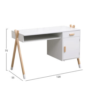 ΓΡΑΦΕΙΟ ΠΑΙΔΙΚΟ PASCHAL ΜΕΛΑΜΙΝΗ-ΞΥΛΟ ΠΕΥΚΟΥ 120x55x75Υεκ