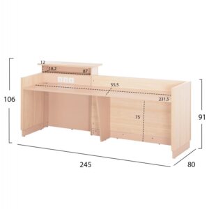 ΓΡΑΦΕΙΟ ΥΠΟΔΟΧΗΣ ΜΕΛΑΜΙΝΗ ΣΕ SONAMA-ΜΠΕΖ 240x80x106Υεκ.