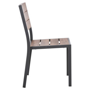 ΚΑΡΕΚΛΑ ΑΛΟΥΜΙΝΙΟΥ ΣΚΟΥΡΟ ΓΚΡΙ ΜΕ POLYWOOD 46x52x86Υεκ.