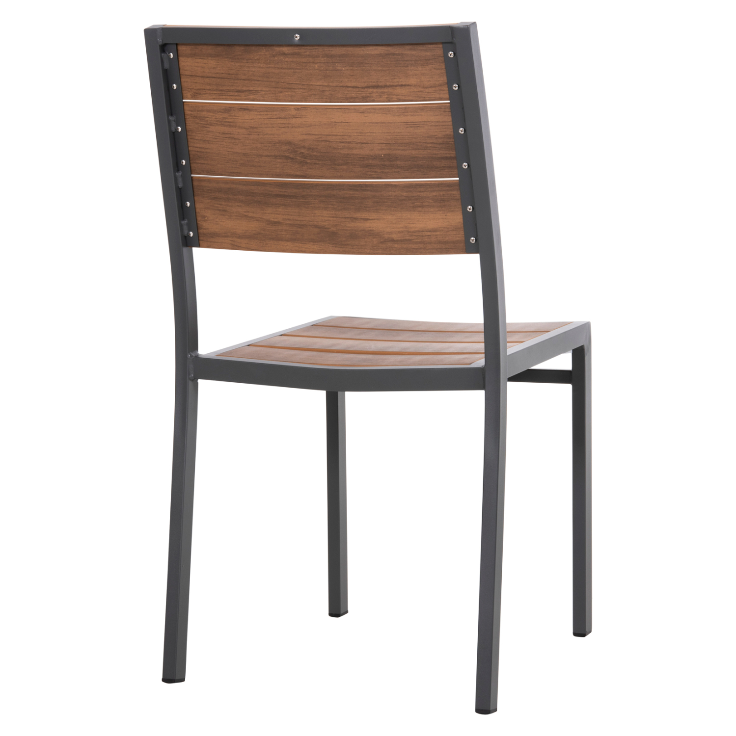 ΚΑΡΕΚΛΑ ΑΛΟΥΜΙΝΙΟΥ ΣΚΟΥΡΟ ΓΚΡΙ ΜΕ POLYWOOD 46x52x86Υεκ.