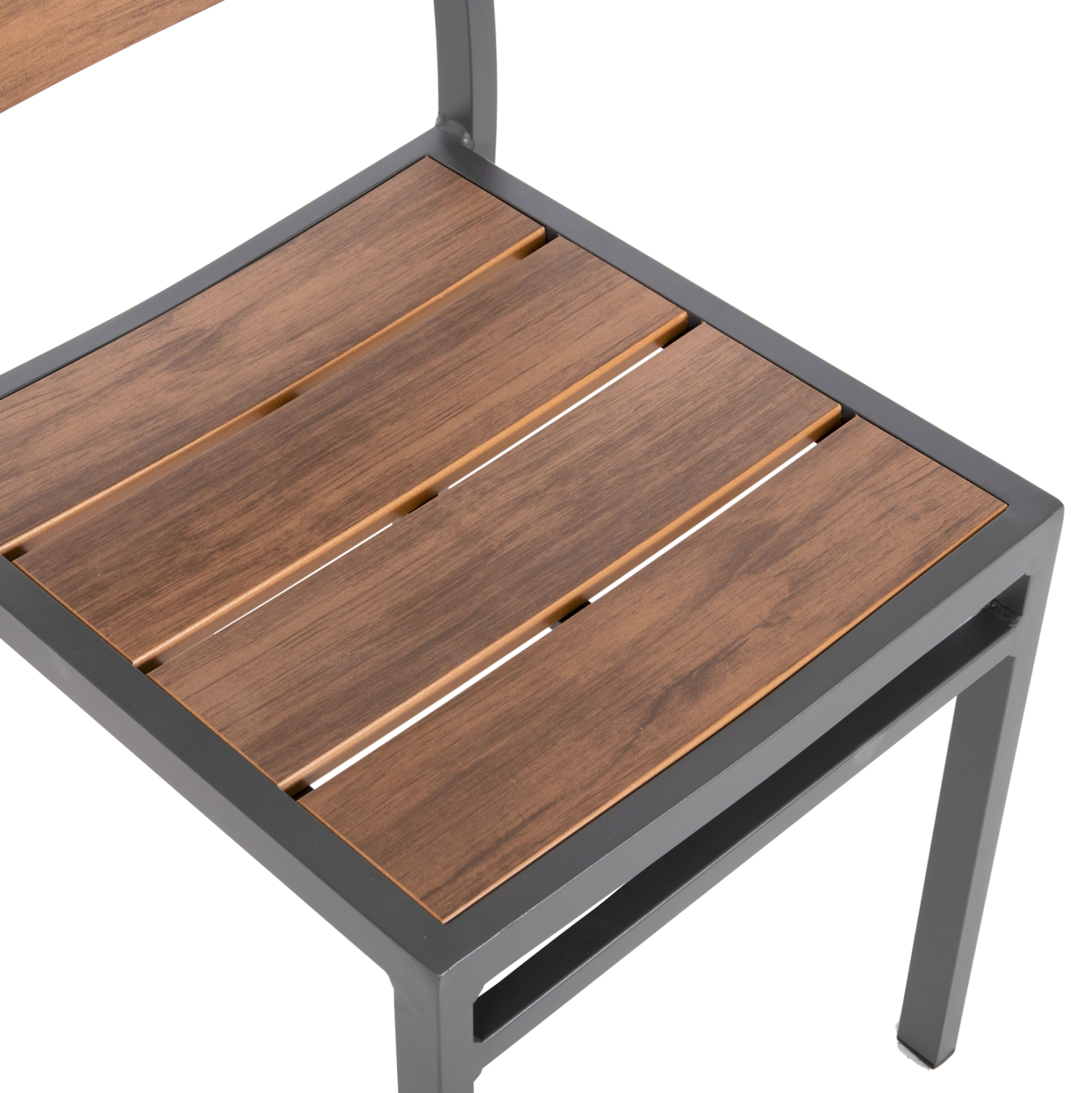 ΚΑΡΕΚΛΑ ΑΛΟΥΜΙΝΙΟΥ ΣΚΟΥΡΟ ΓΚΡΙ ΜΕ POLYWOOD 46x52x86Υεκ.