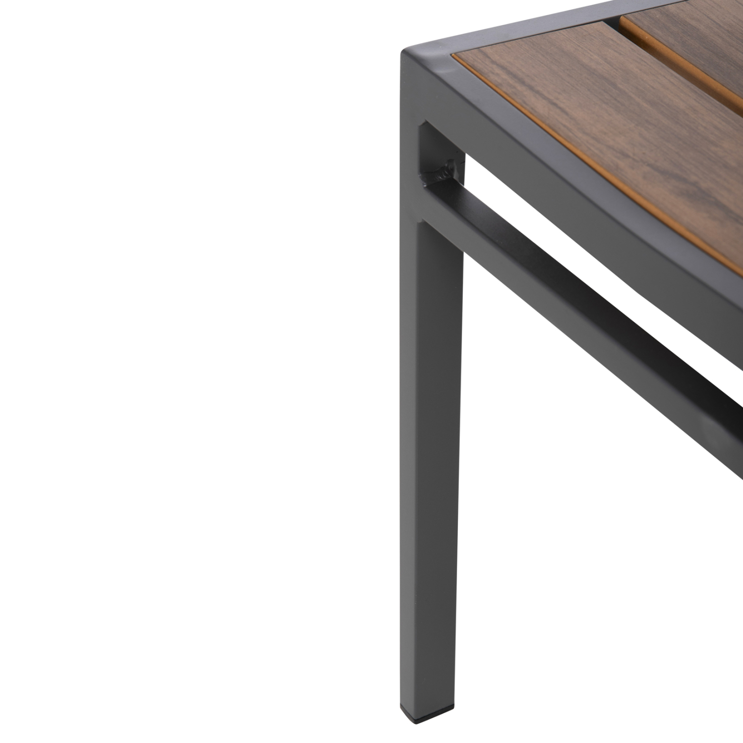 ΚΑΡΕΚΛΑ ΑΛΟΥΜΙΝΙΟΥ ΣΚΟΥΡΟ ΓΚΡΙ ΜΕ POLYWOOD 46x52x86Υεκ.