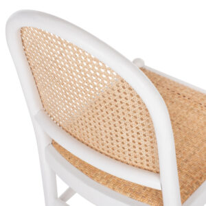 ΚΑΡΕΚΛΑ ΑΠΟ ΟΞΙΑ ΣΕ ΛΕΥΚΟ-RATTAN ΜΠΕΖ 43x50x87Yεκ.