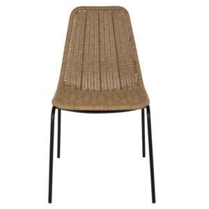 ΚΑΡΕΚΛΑ ΕΠΑΓΓΕΛΜΑΤΙΚΗ ΜΕΤΑΛΛΟ ΜΑΥΡΟ ΜΕ RATTAN ΦΥΣΙΚΟ 43.5x63x82Υεκ.