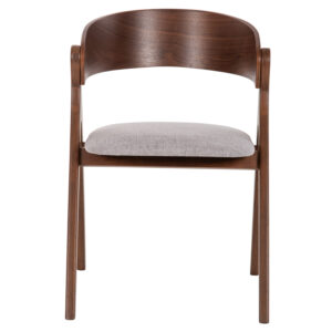 ΚΑΡΕΚΛΑ RUBBERWOOD ΣΕ ΚΑΡΥΔΙ-ΓΚΡΙ ΥΦΑΣΜΑ ΚΑΘΙΣΜΑ 56x55x78Yεκ.