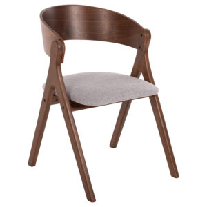 ΚΑΡΕΚΛΑ RUBBERWOOD ΣΕ ΚΑΡΥΔΙ-ΓΚΡΙ ΥΦΑΣΜΑ ΚΑΘΙΣΜΑ 56x55x78Yεκ.
