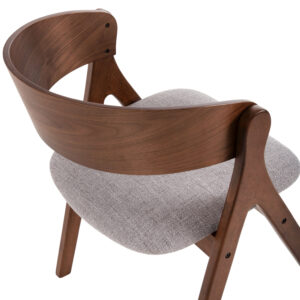 ΚΑΡΕΚΛΑ RUBBERWOOD ΣΕ ΚΑΡΥΔΙ-ΓΚΡΙ ΥΦΑΣΜΑ ΚΑΘΙΣΜΑ 56x55x78Yεκ.