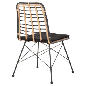 ΚΑΡΕΚΛΑ ΜΕΤΑΛΛΙΚΗ WICKER ΜΠΕΖ-ΜΑΥΡΟ 51x54x84Υεκ.