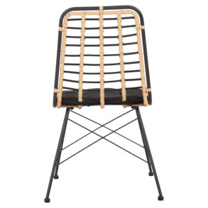 ΚΑΡΕΚΛΑ ΜΕΤΑΛΛΙΚΗ WICKER ΜΠΕΖ-ΜΑΥΡΟ 51x54x84Υεκ.