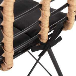 ΚΑΡΕΚΛΑ ΜΕΤΑΛΛΙΚΗ WICKER ΜΠΕΖ-ΜΑΥΡΟ 51x54x84Υεκ.
