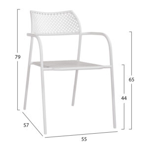 ΚΑΡΕΚΛΑ ΜΕΤΑΛΛΙΚΗ ΛΕΥΚΗ 55x57x79 cm