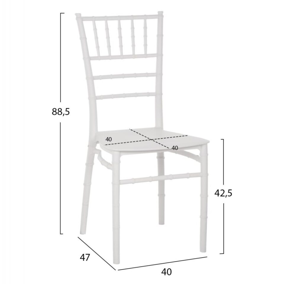 ΚΑΡΕΚΛΑ ΠΟΛΥΠΡΟΠΥΛΕΝΙΟΥ CATERING TIFFANY ΛΕΥΚΟ 39x47x89Υεκ.